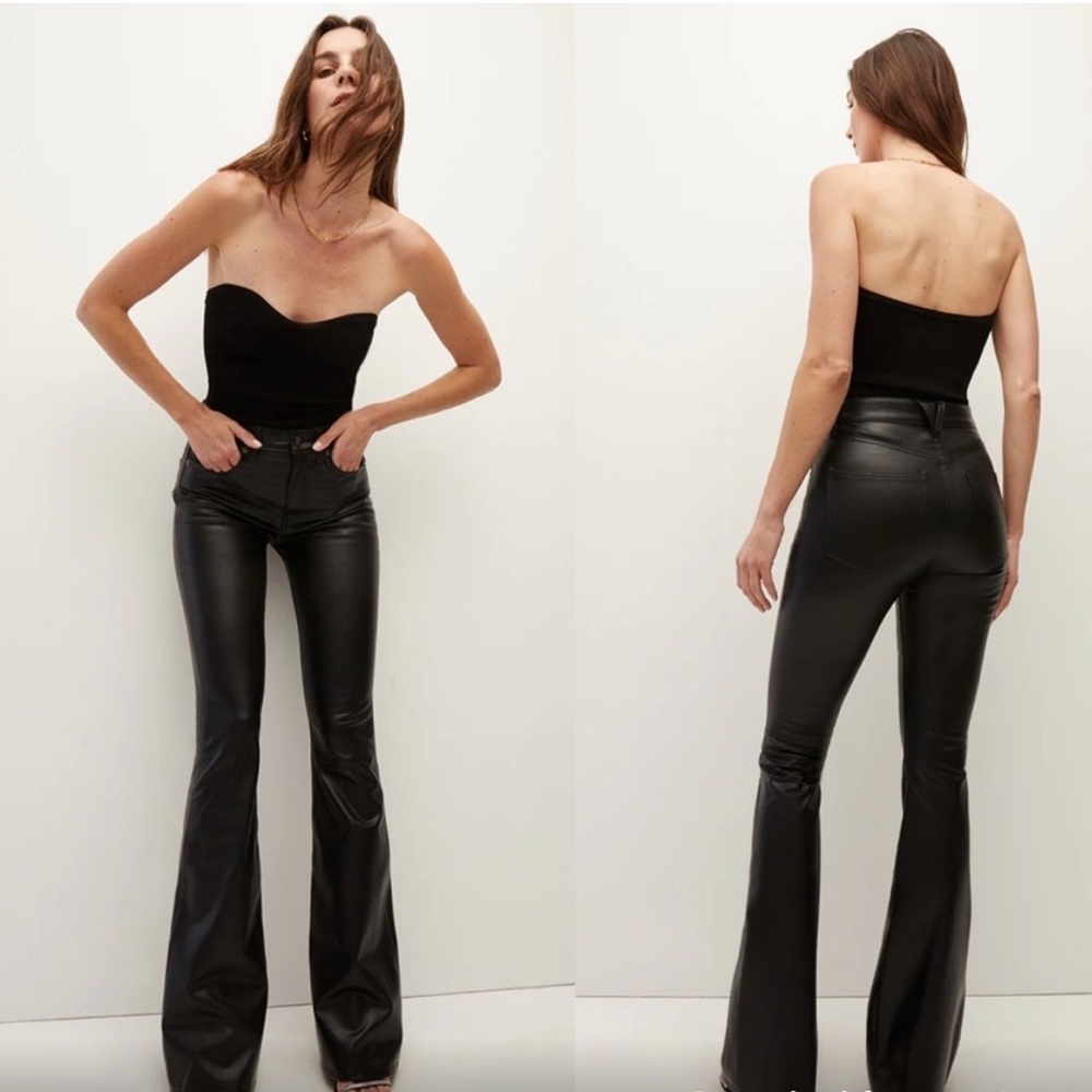 Veronica Beard Beverly faux leather flare pants NWOT 25
